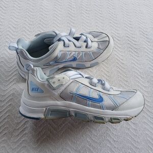 nike ♡ y2k chunky dad sneakers white blue 6 youth womens 7.5